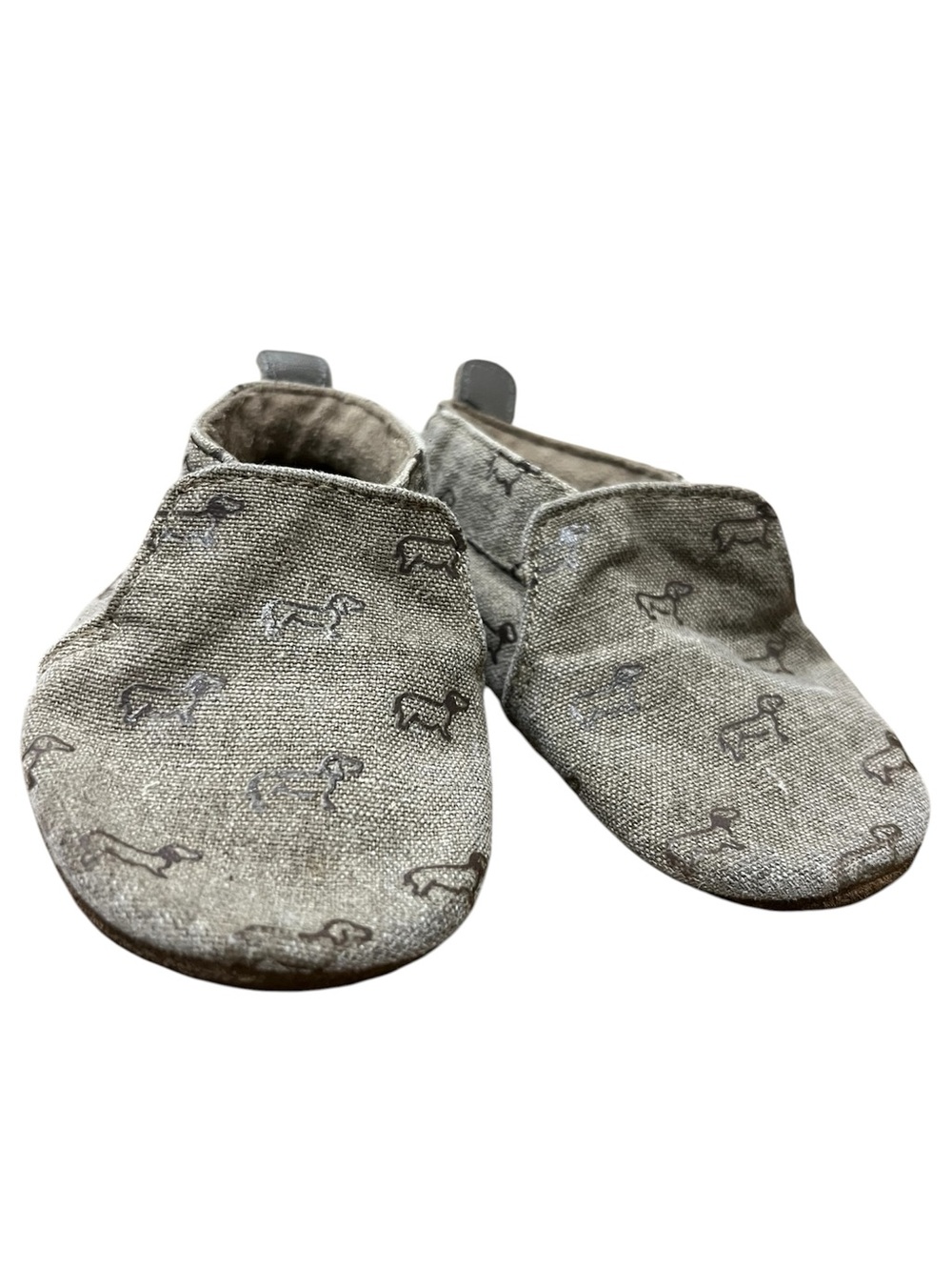 Robeez Robeez Puppy Love Puppy Print Baby Crib Shoes Gray Fabric, 6-12mo